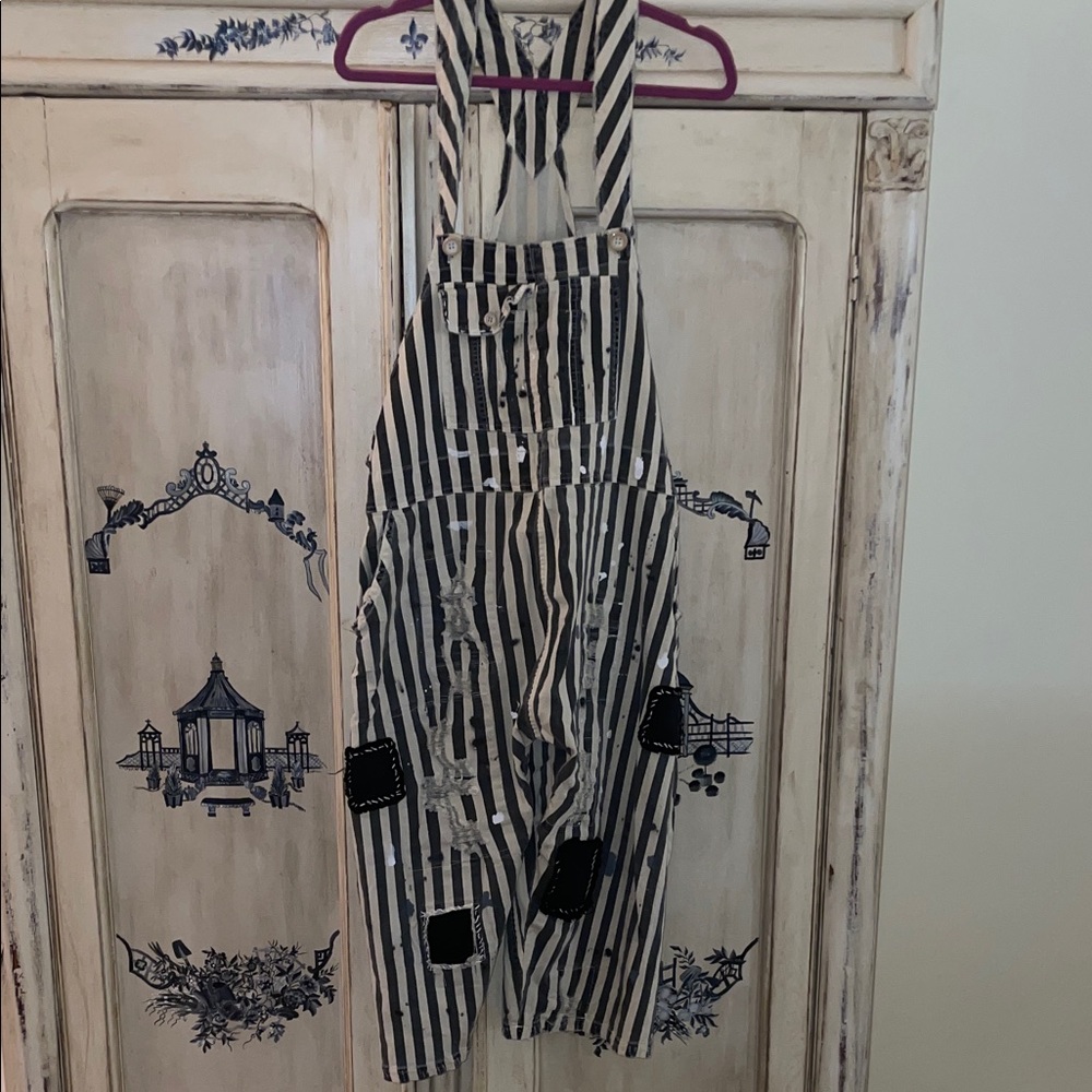 Striped Black and White Women's Jumpsuit